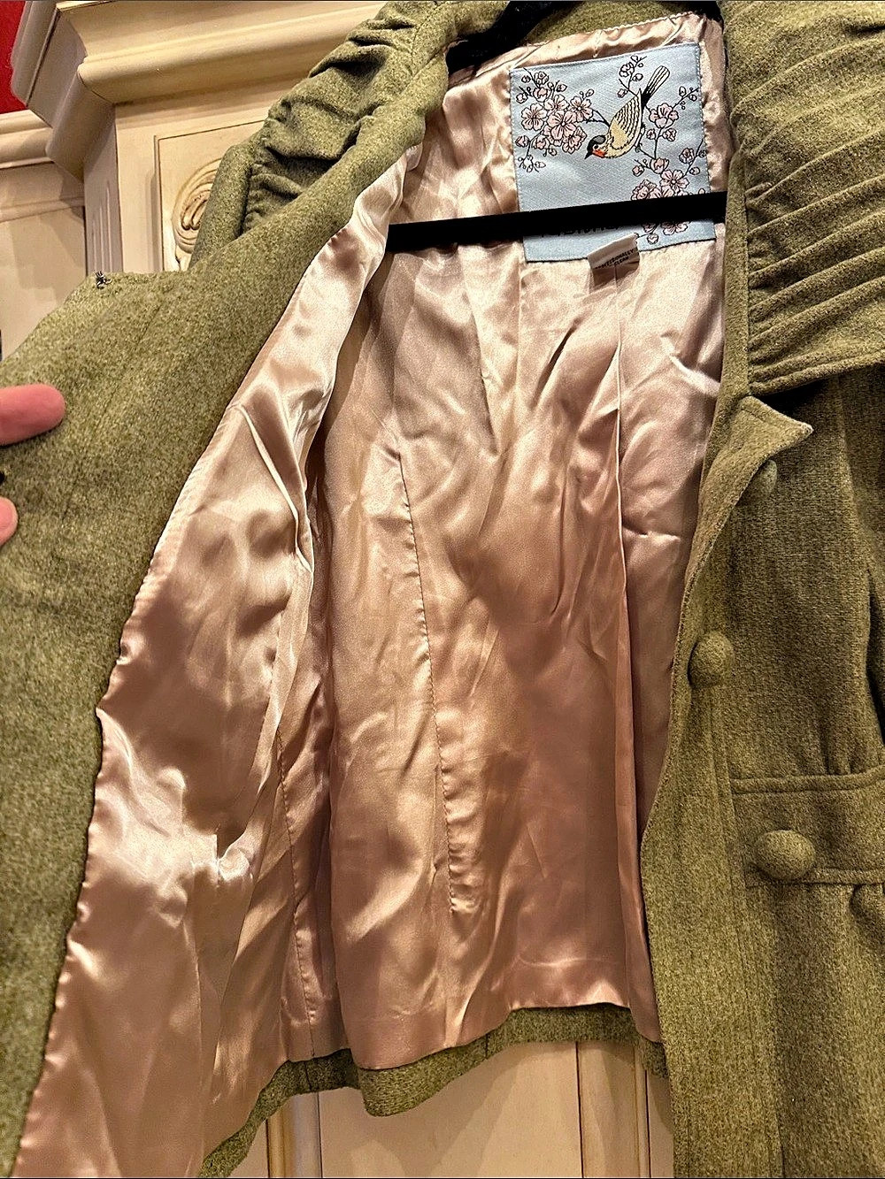 Tabitha Ruffle Jacket Olive Size 10 - Picture 4 of 5